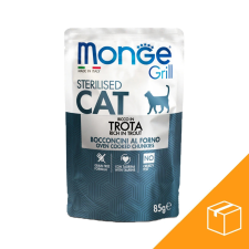 Monge Grill Sterilised Alutasakos Macskaeledel (Pisztráng) - 28x85 g macskaeledel