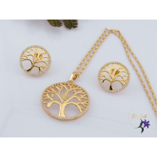  Móni antiallergén életfás szett ,medálos nyaklán fülbevaló-18K ékszer szett