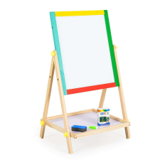 Moni Fajáték moni fatábla 2 oldalas, fehér és fekete tábla rajzoláshoz kreatív és készségfejlesztő