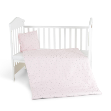 Moni Nook 3 részes bébi ágynemű garnitúra pink csillag babaágynemű, babapléd