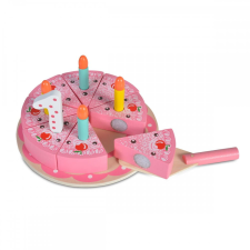 Moni Toys Fajáték fa szülinapi torta 18x18x8,5cm konyhakészlet
