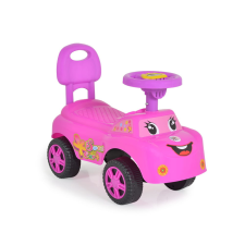 Moni Toys Keep zenélős bébitaxi - pink lábbal hajtható járgány