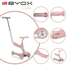 Moni Tristar roller 3in1, szülőkarral, üléssel 20kg/50kgig pink roller