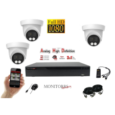  Monitorrs Security - AHD dóm kamerarendszer 3 kamerával 2 Mpix - 6196K3 megfigyelő kamera
