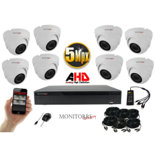  Monitorrs Security - AHD Dóm kamerarendszer 8 kamerával 5 Mpix - 6043K8 megfigyelő kamera