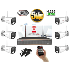 Monitorrs Security - Wifi IP kamerarendszer 6 kamerával 5 Mpix - 6121K6 megfigyelő kamera