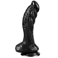  Monster Seemus - prémium fekete dildó 15 cm hosszú műpénisz, dildó