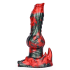 MONSTERED Akorix – prémium fekete-piros dildó 17 x 6 cm
