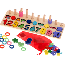 Montessori fából készült számsoroló 3in1 13x36cm kreatív és készségfejlesztő
