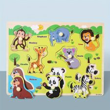  Montessori fejlesztő fa puzzle játék Járművek gyerekeknek 1 kreatív és készségfejlesztő
