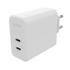 Mophie GaN Charger Dual 2x USB-C Hálózati töltő - Fehér (67W) mobiltelefon kellék