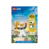  Móra Kiadó - LEGO City Verseny a győzelemért! + ajándék autóversenyző minifigurával, kupával és bukósisakkal