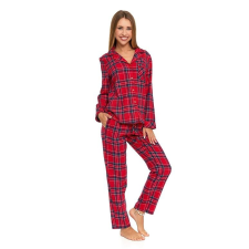 Moraj Carola női flanelpizsama, piros, kockás XL hálóing, pizsama