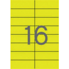 MOS Etikett címke színes 105X37 mm sárga 16 db/ív 25 ív/csomag (raktáron) etikett