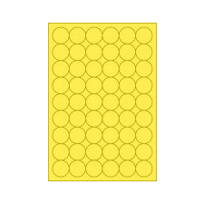 MOS Etikett címke színes kör 30 mm-es átmérő kerek sárga 54 db/ív, 25 ív/csomag etikett