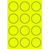 MOS Etikett címke színes kör 60 mm-es átmérő kerek sárga 12 db/ív, 25 ív/csomag (raktáron)