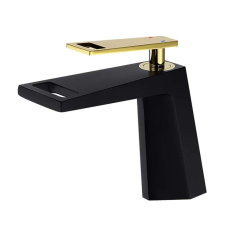  Mosdókagyló, TRENDY S, mosdókagyló tartó, fekete arany szaniter