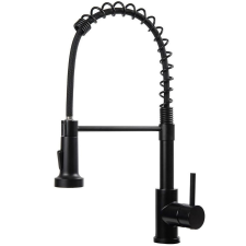  Mosogató csaptelep flexibilis csővel, levehető zuhanyfejjel, fekete csaptelep