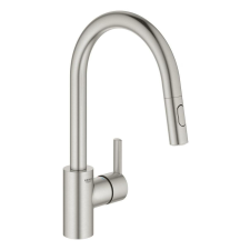 Mosogató csaptelep Grohe Feel kihúzható zuhannyal, 2 áram supersteel 31486DC1 csaptelep