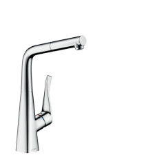 Mosogató csaptelep Hansgrohe Metris kihúzható zuhannyal króm 73828000 csaptelep