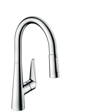 Mosogató csaptelep Hansgrohe Talis kihúzható zuhannyal, 2 áram króm 73851000 csaptelep