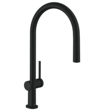 Mosogató csaptelep Hansgrohe Talis kihúzható zuhannyal matt fekete 72802670 csaptelep