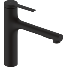Mosogató csaptelep Hansgrohe Zesis M33 kihúzható zuhannyal, 2 áram matt fekete 74823670 csaptelep