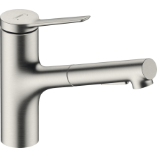 Mosogató csaptelep Hansgrohe Zesis M33 kihúzható zuhannyal, 2 áram rozsdamentes acél 74821800 csaptelep