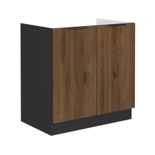  Mosogató szekrény, okapi dió/fekete, MENZO 80 ZL 2F BB bútor