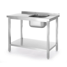  Mosogatóval és polccal, csavarozott, HENDI, Kitchen Termékcsalád, 800x600x(H)850mm mosogatótálca
