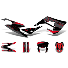Motomotors Dekor / matricakészlet fekete-piros-szürke matt Gilera SMT 50 2018-. motorkerékpár idom