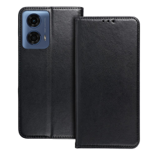  Motorola Moto G04 Telefontok - Smart Magnetic fekete szilikon keretes mágneses könyvtok tok és táska