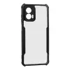  Motorola Moto G53, Szilikon tok, közepesen ütésálló, légpárnás sarok, akril hátlap, Anti-Drop Case, átlátszó/fekete