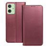  Motorola Moto G54 5G Telefontok - Smart Magnetic burgundy szilikon keretes mágneses könyvtok