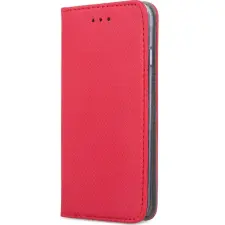  Motorola Moto G62 5G, Oldalra nyíló tok, stand, Smart Magnet, piros tok és táska
