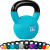 MOVIT Kettlebell - füles súlyzó 14 kg, világoskék, MOVIT