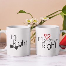  Mr és Mrs Right páros bögre bögrék, csészék