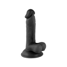 Mr. Rude - tapadótalpas, herés élethű dildó - 17cm (fekete) műpénisz, dildó