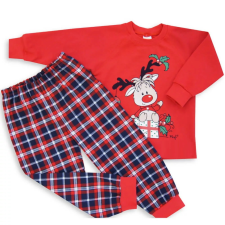MROFI 2 Részes Karácsonyi Pamut Pizsama - Piros Rénszarvasos 86 gyerek hálóing, pizsama