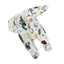 MROFI Lux Pamut Hosszú ujjú Rugi - Fehér Szafaris 68 rugdalózó