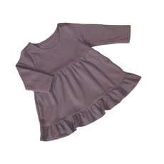 MROFI Pamut ruha hosszú ujjú - Padlizsán, hímzéssel - 86