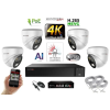  MS - AI Hybrid Light IP kamerarendszer 4 kamerával switchel 8 Mpix WD - 6481k4B
