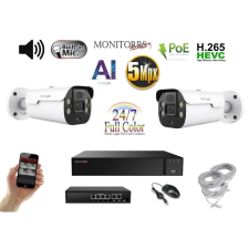MS - AI IP Aktív kamerarendszer 2 kamerával switchel 5 mpix WTube - 6079K2B megfigyelő kamera