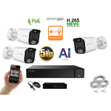 MS - AI IP Aktív kamerarendszer 3 kamerával switchel 5 mpix WTube - 6078K3B megfigyelő kamera