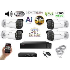  MS - AI IP Aktív kamerarendszer 4 kamerával switchel 5 mpix WTube - 6079K4B megfigyelő kamera