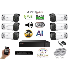  MS - AI IP Aktív kamerarendszer 6 kamerával switchel 5 mpix WTube - 6079K6B megfigyelő kamera