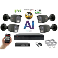 MS - AI IP kamerarendszer 4 kamerával switchel 5 Mpix GT - 6373K4B megfigyelő kamera
