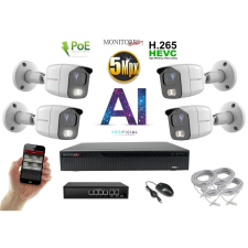  MS - AI IP kamerarendszer 4 kamerával switchel 5 Mpix WT - 6372K4B megfigyelő kamera