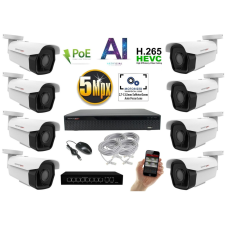 MS - AI IP park kamerarendszer 8 kamerával switchel 5 Mpix - 6185K8B megfigyelő kamera