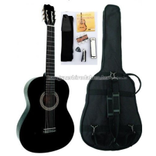  MSA fekete klasszikus balkezes gitár sok kiegészítővel, CK 110 L gitár és basszusgitár